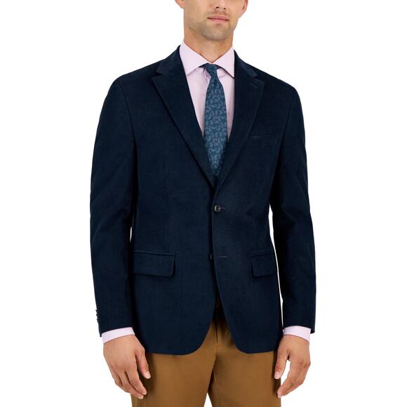 Tommy Hilfiger Men's Modern-Fit Corduroy Sport Coat Navy Size 46 C-024